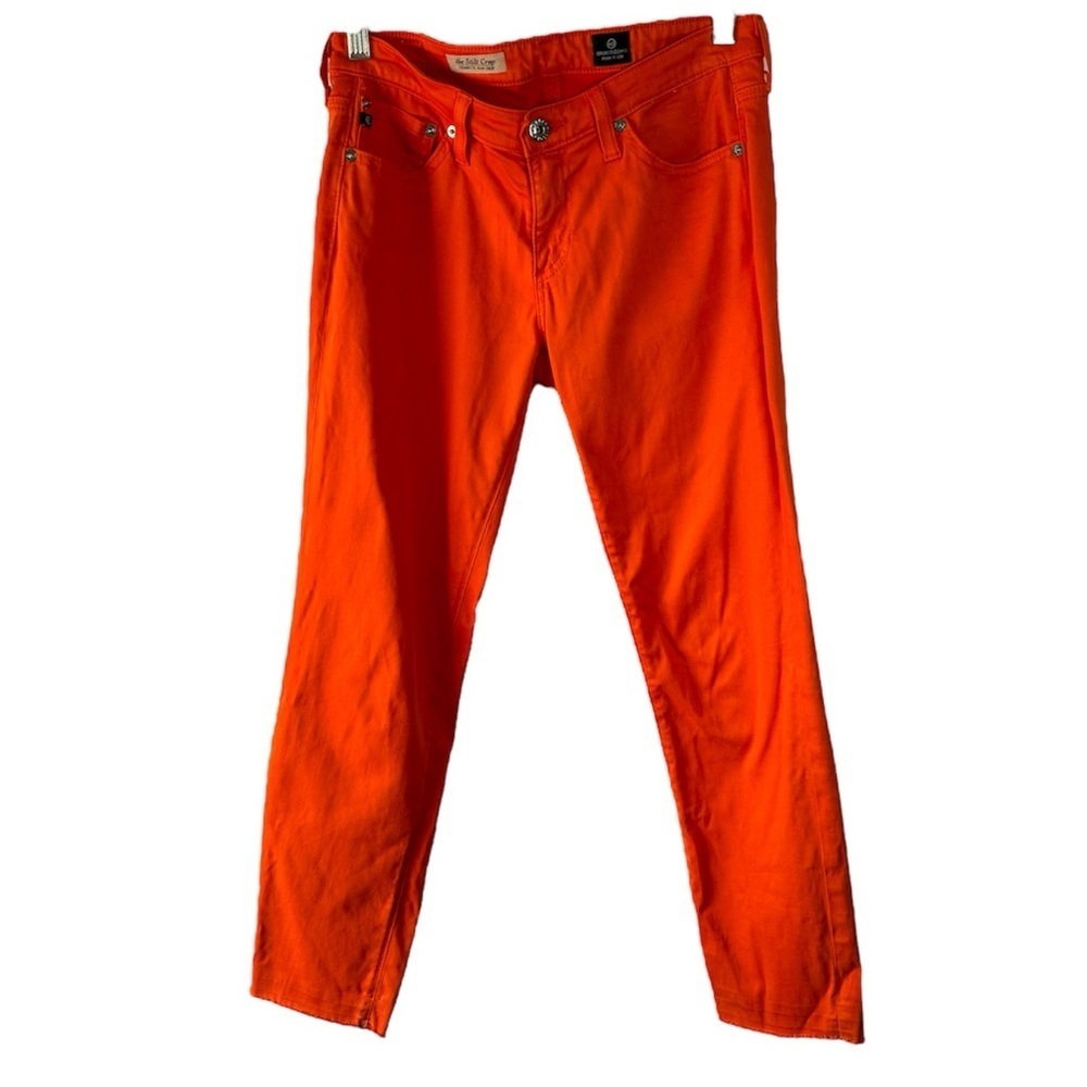 Adriano Goldschmied orange slit crop cigarette jean crop size 27